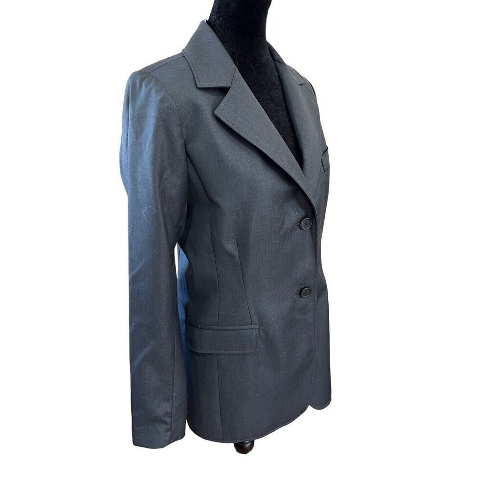 Smythe Blazer Classic Boyfriend Lined Wool & Cashmere Charcoal Gray Size 8 - Picture 10 of 14
